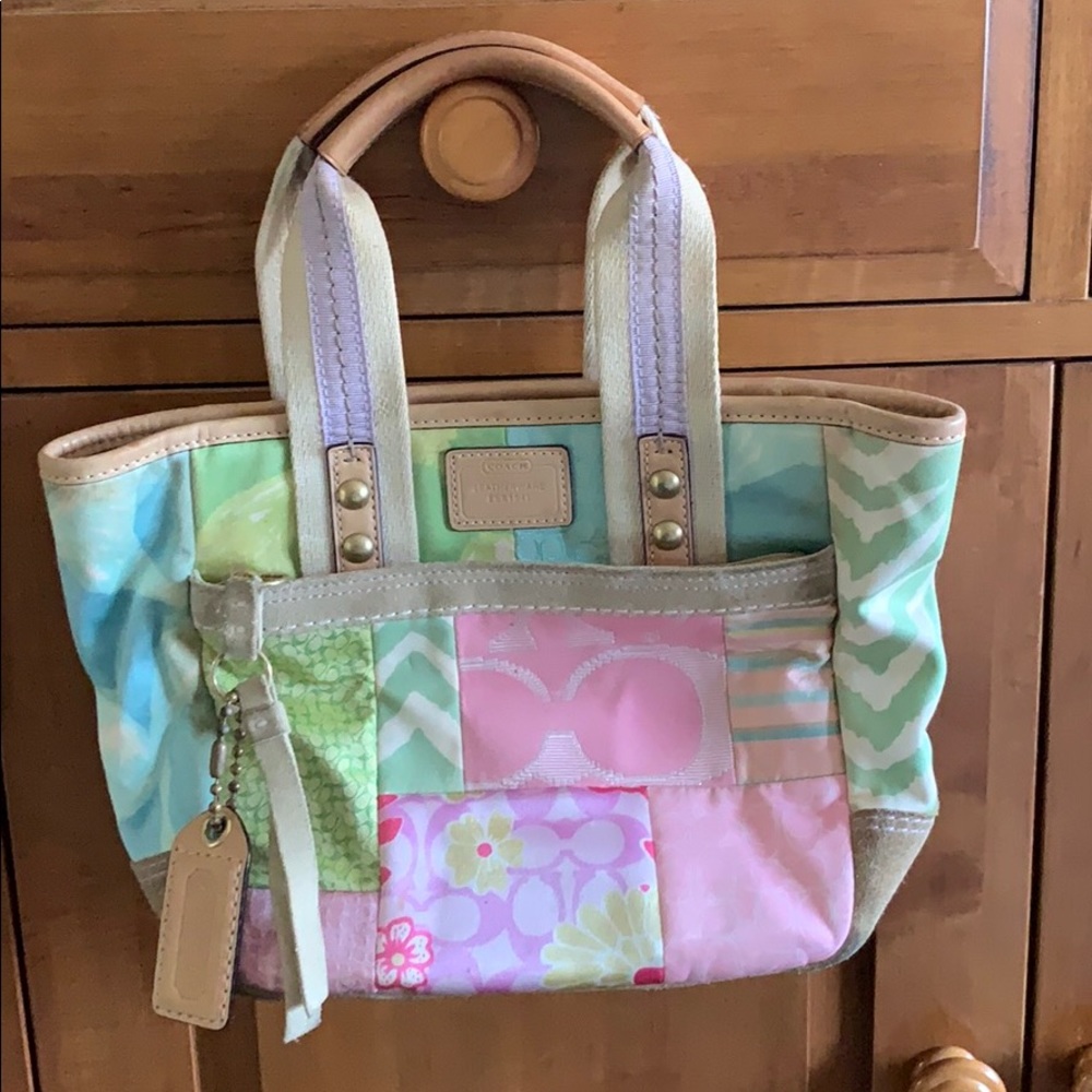 Coach mixed pattern handbag